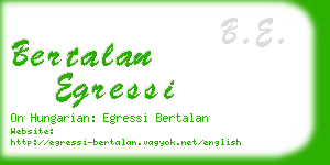 bertalan egressi business card